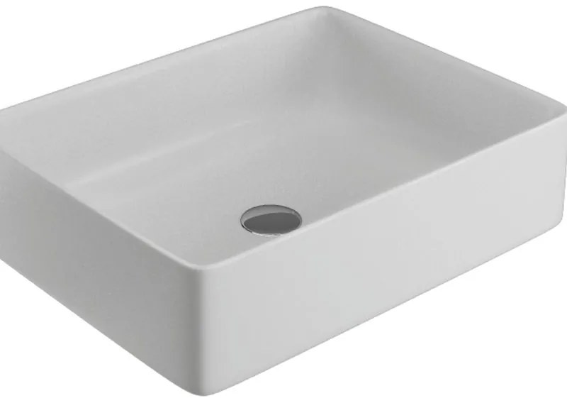 Lavabo da appoggio rettangolare in ceramica L 50 x H 14 x P 20 cm bianco