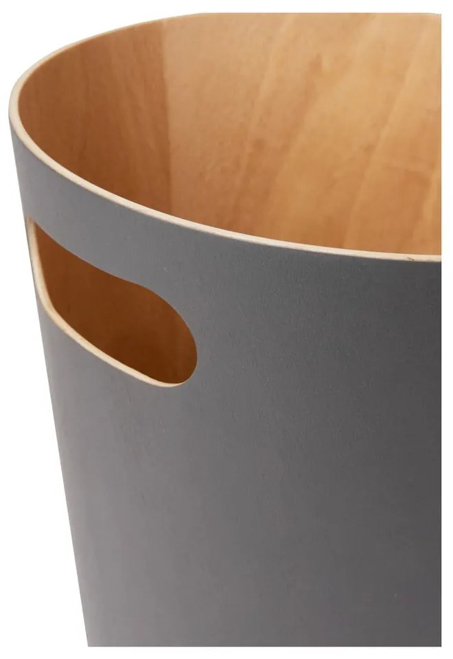 Cestino in legno grigio scuro da 7,5 l Woodrow - Umbra