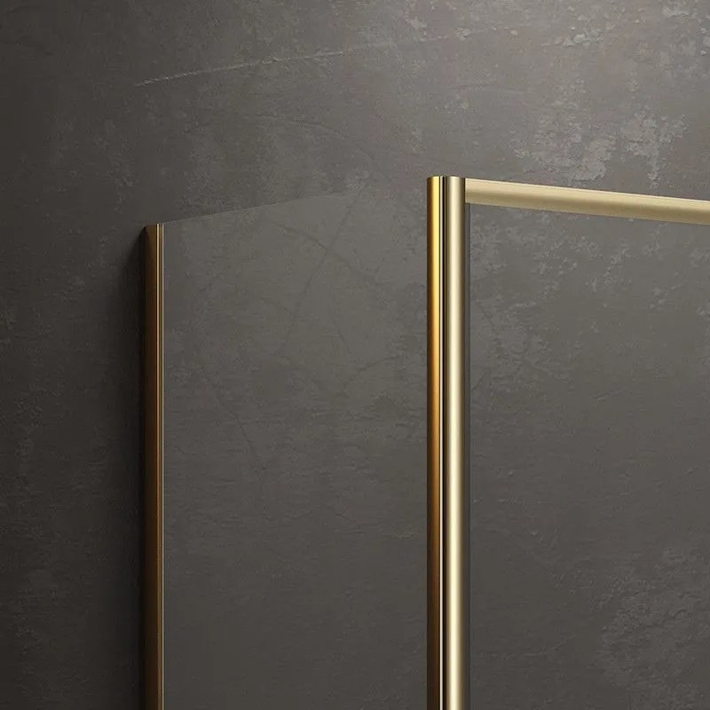 Kamalu - Box doccia angolare 70x100 oro opaco scorrevole | KE-4000G