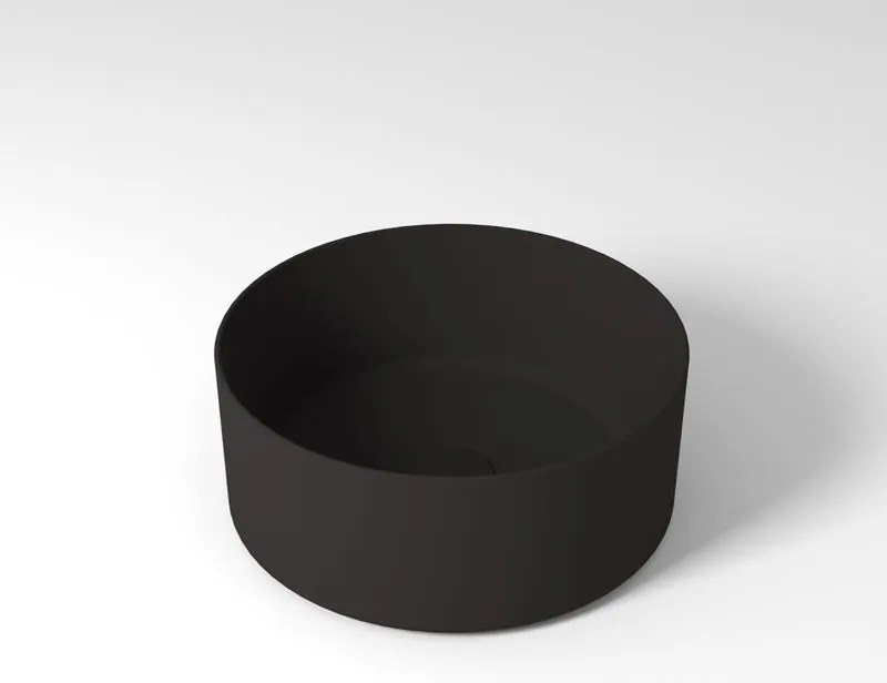 Lavabo da appoggio Open OLYMPIA CERAMICA tondo 40cm in ceramica nero opaco