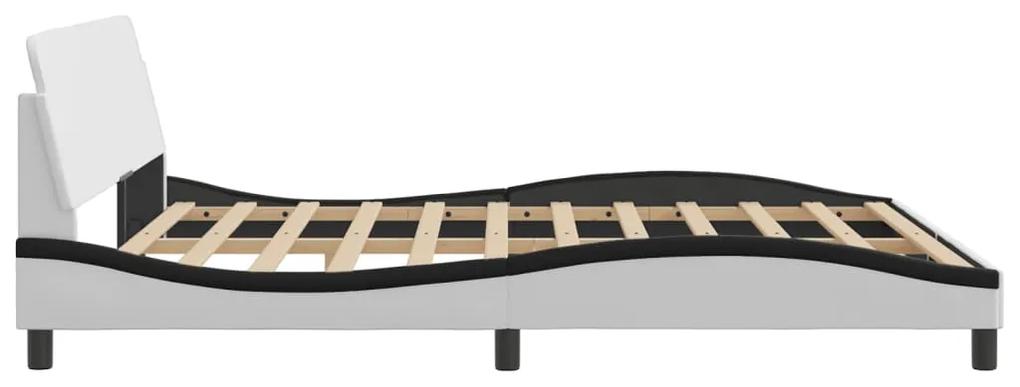 Giroletto con testiera bianco e nero 180x200 cm in similpelle