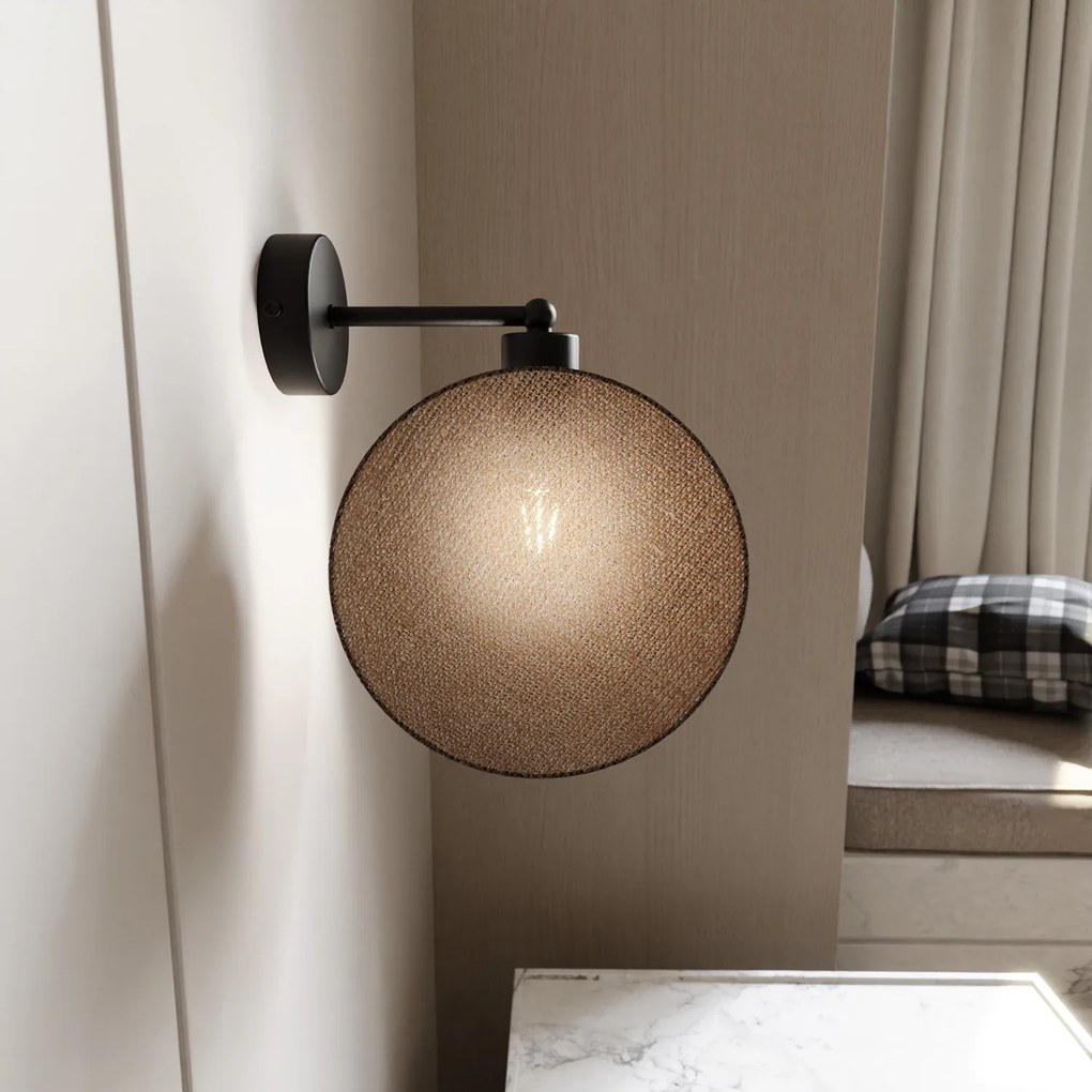 Applique 1 Luce Moderna Nut In Acciaio Effetto Naturale