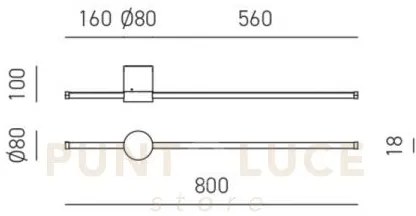 Enila a - applique a parete oro a led 3000k 1320lm 20w dimmerabile ...