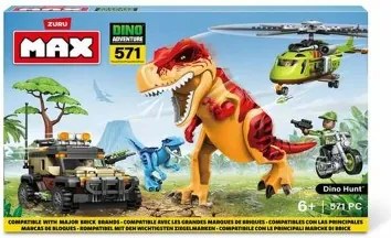 Gioco di Costruzione + Personaggi Zuru Max Dino 33 x 48,3 x 7,6 cm 592 Pezzi
