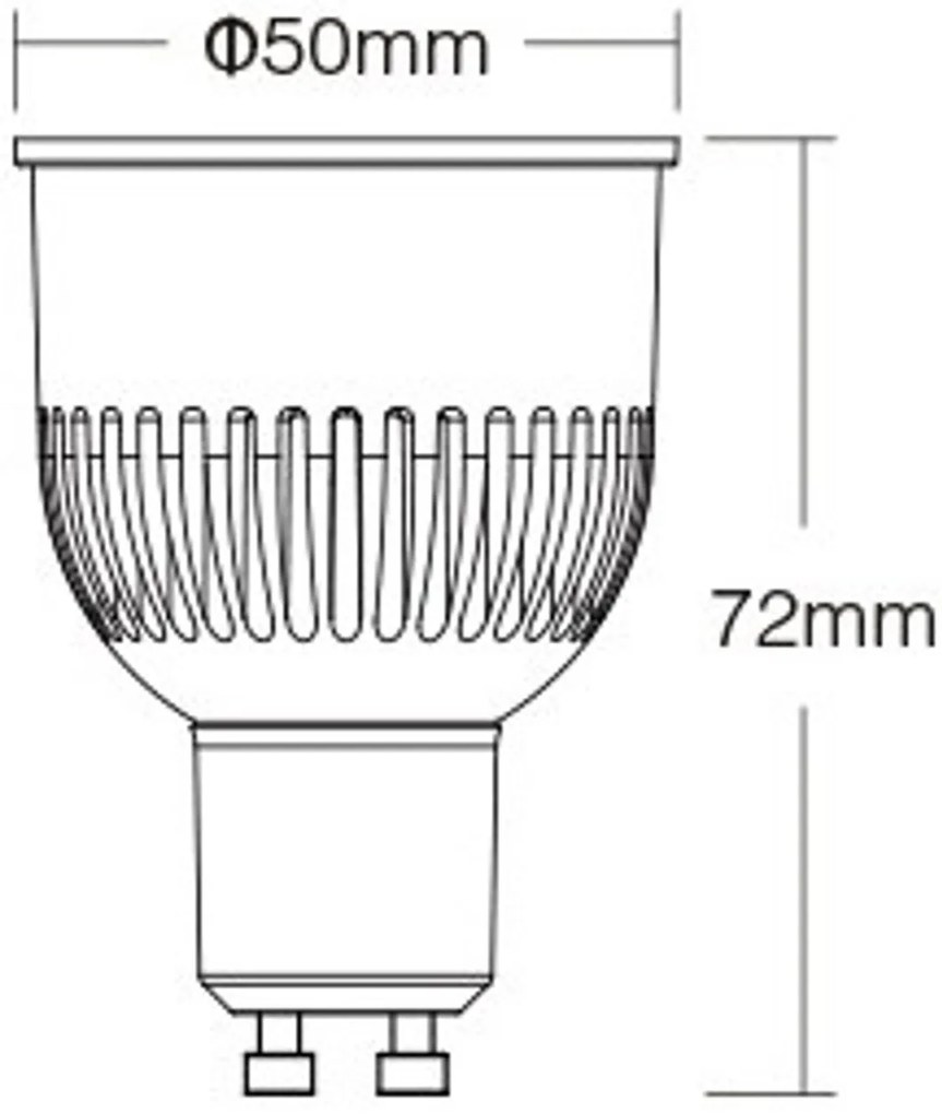 Faretto LED GU10 6W RGB+CCT Dimmerabile Sincronizzazione Automatica Colore RGB+CCT
