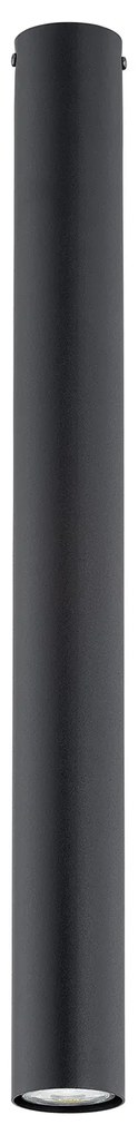 Plafoniera Moderna Faretto Marduk 1 Luce Acciaio Nero 60 Cm