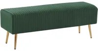 Panca Velluto Verde Smeraldo Imbottito Gambe In Metallo dorato 118 cm Glamour Soggiorno Camera Da Letto Corridoio