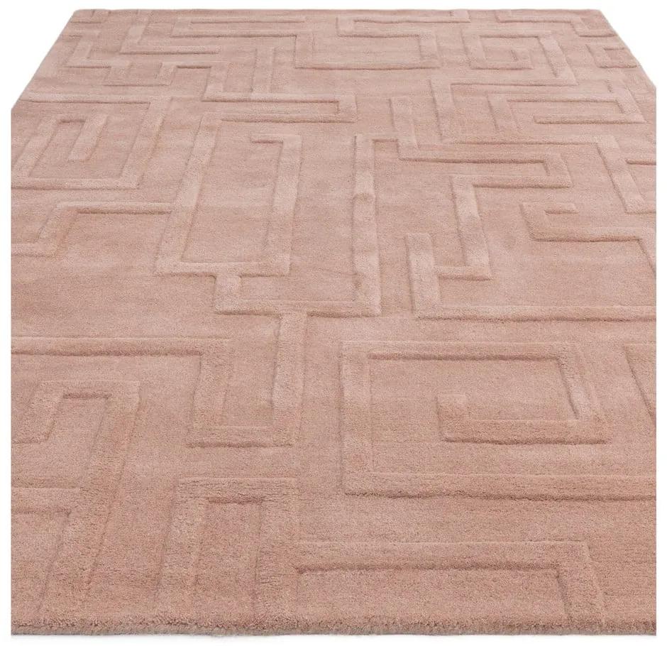 Tappeto in lana rosa chiaro 160x230 cm Maze - Asiatic Carpets