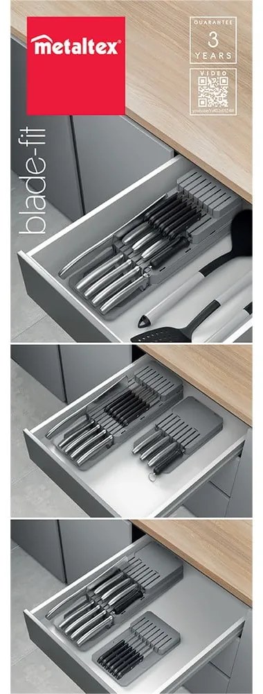 Sistema di stoccaggio dei coltelli grigio - Metaltex