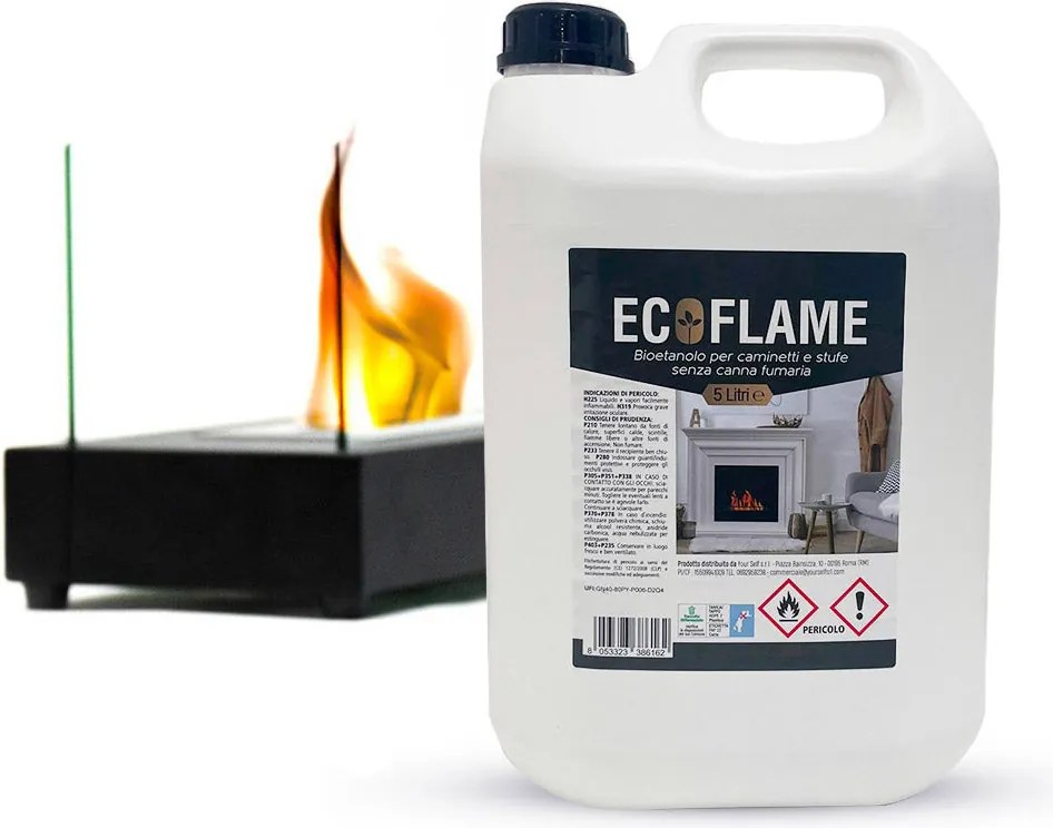 Bioetanolo 5 Litri Combustibile Ecologico per Camini Caminetti Biocamini...