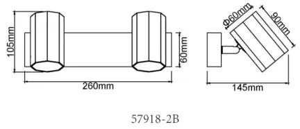 Globo 57918-2B - Faretto JAMES 2xGU10/25W/230V nero