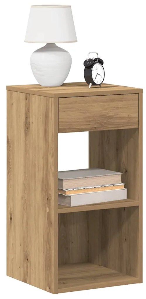 Comodini Con Cassetto 2 Pz Rovere Artigianale 35x34x66,5 Cm /