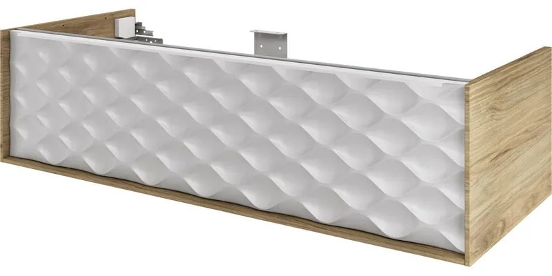 Mobile da bagno sospeso sotto lavabo L 120 x H 32 x P 48 cm beige laccato lucido, 1 cassetto SENSEA Neo