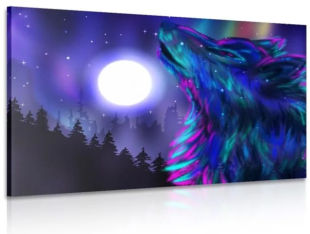 Quadro su tela – Luna dei lupi
