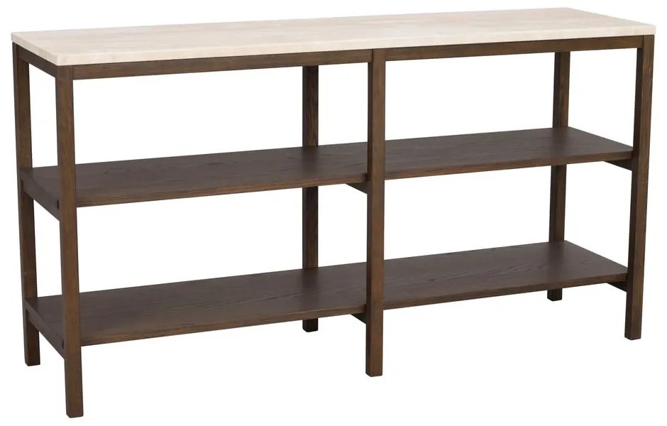 Consolle marrone e beige con piano in pietra 140x40 cm Orwel - Rowico