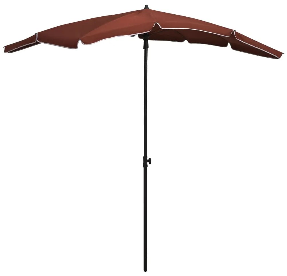 Ombrellone Da Giardino Con Palo 200x130 Cm Terracotta /