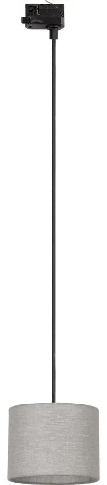 Lampadario a sospensione con filo Sistema ferroviario trifase TRACER 1xE27/15W/230V diametro 20 cm nero/grigio