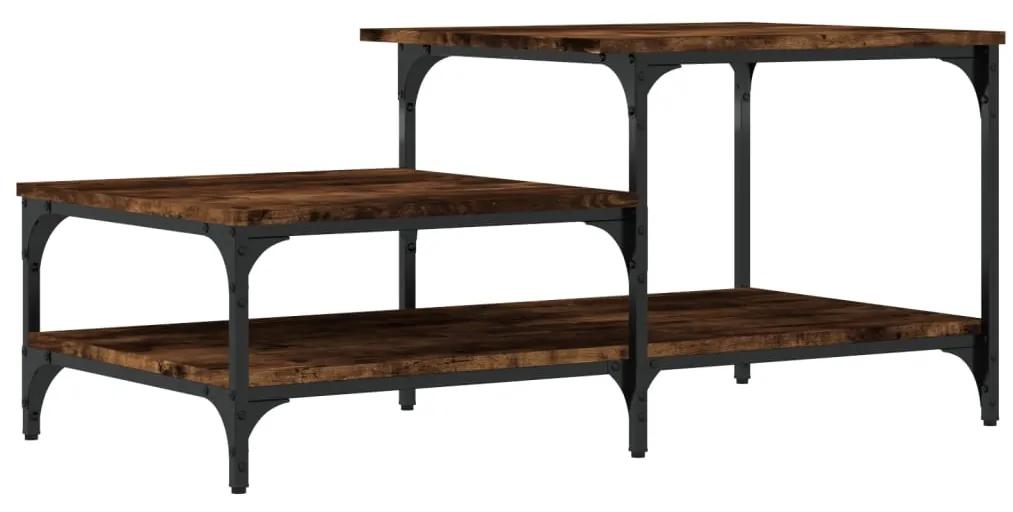 Tavolino da salotto rovere fumo 100x50,5x45cm legno multistrato