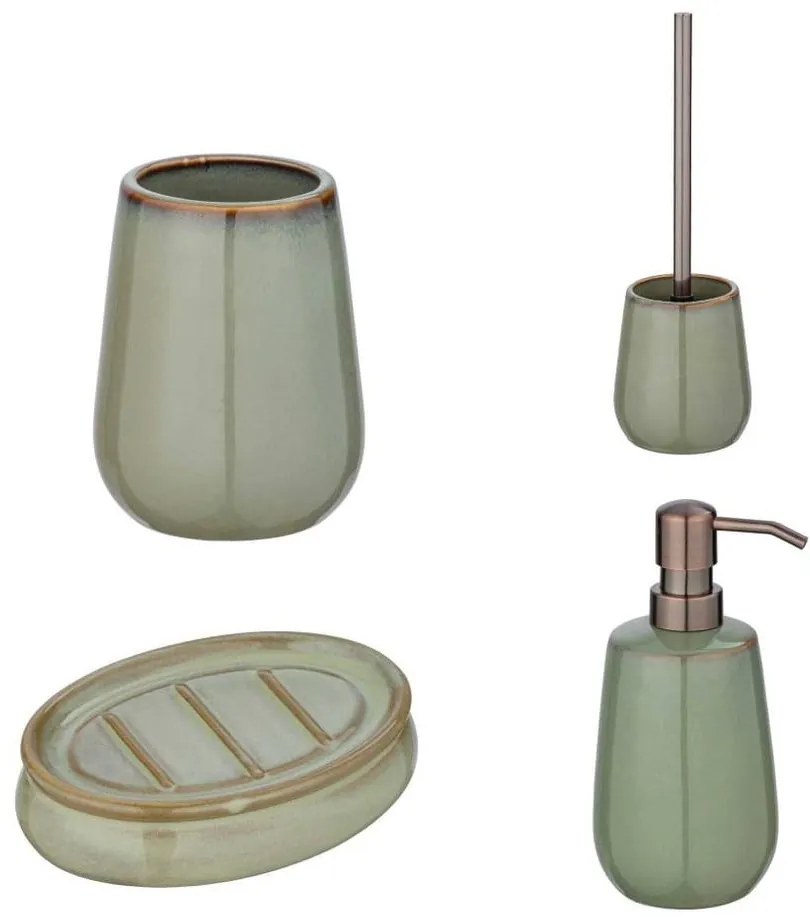 Set di accessori da bagno verde in ceramica Sermione - Wenko