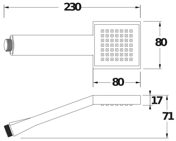 JIKA H3614200040411 - Doccia a mano CUBITO cromo lucido
