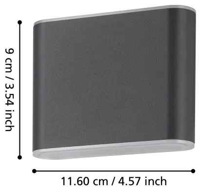 Eglo 901025 - Applique a LED da esterno GRUTTI 2xLED/2,9W/230V IP65