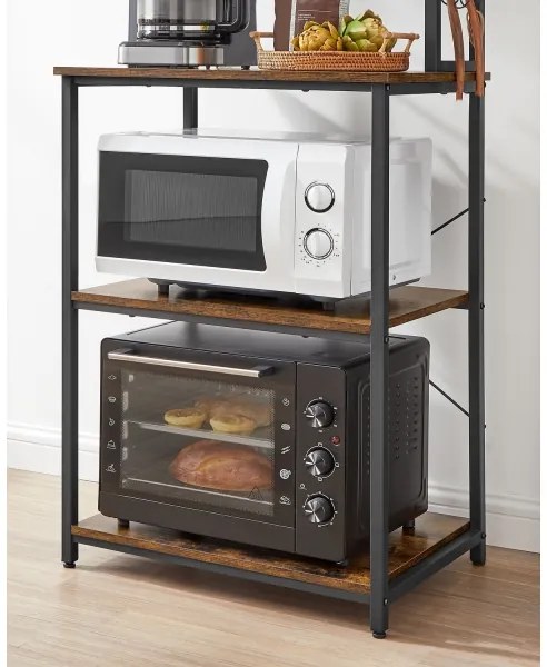 Scaffale a ripiani MARGE marrone/nero