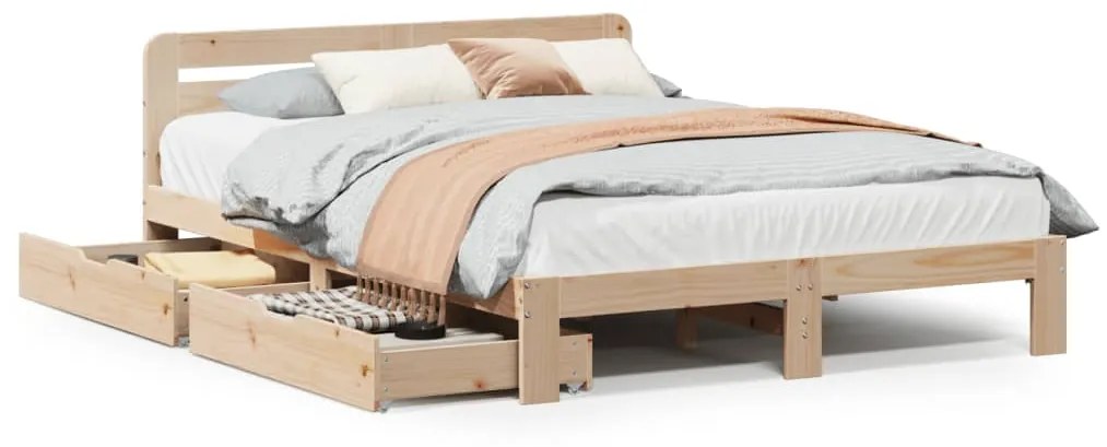 Letto senza materasso 135x190 cm in legno massello di pino