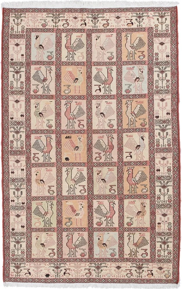 Kilim Tappeto 190x120 Beige (Iran) Annodato A Mano