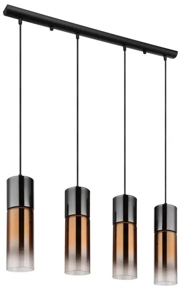 Globo 21000-4HG - Lampadario a sospensione con filo ANNIKA 4xE27/25W/230V nero/rame