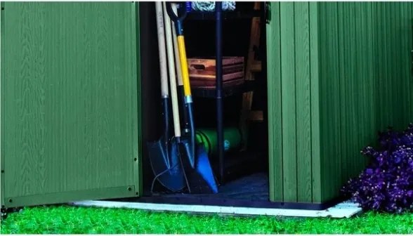 Casetta Da Giardino In Resina 125,8x184,5x205,1H Cm Darwin 4x6 Verde Keter