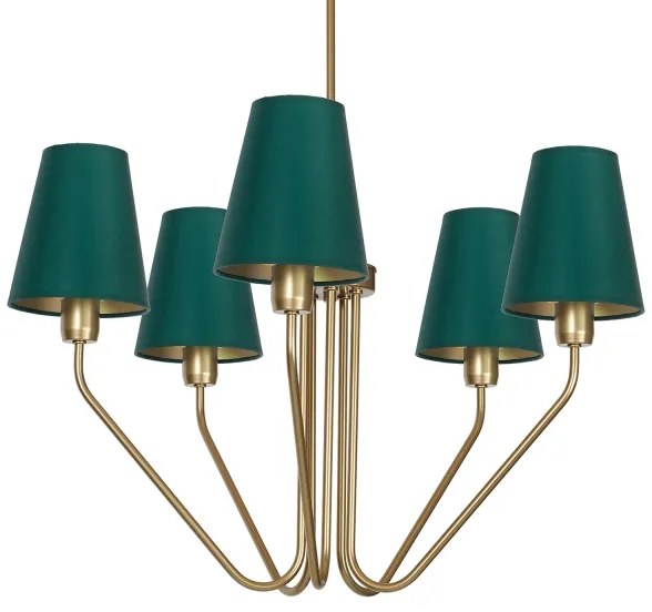 Lampadario a sospensione con supporto rigido VICTORIA 5xE27/60W/230V verde
