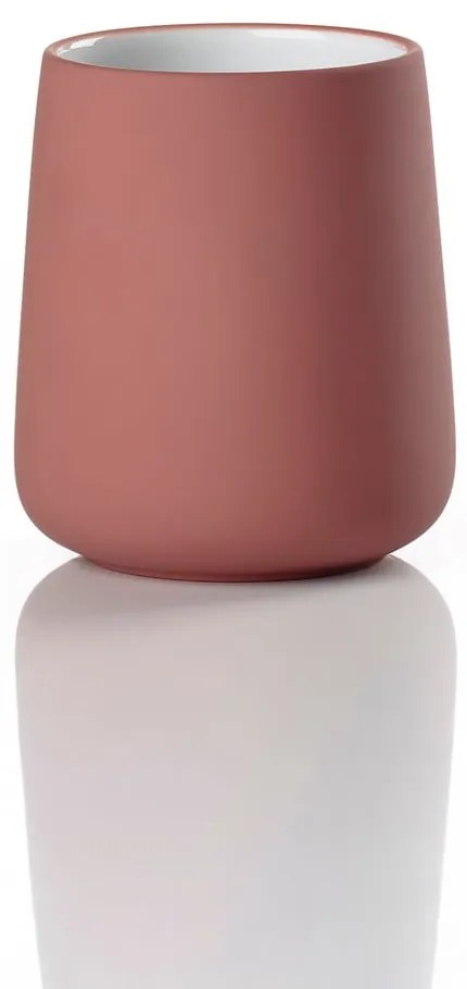 Tazza di terracotta rossa per spazzolini da denti Nova - Zone