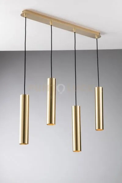 Lampadario a sospensione fluke tonda oro 4 luci attacco gu10 68x7x2...