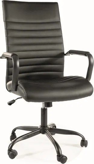 Sedia da ufficio Q-306 in similpelle nera – 58×51×106 cm