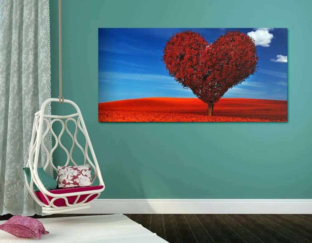 Quadro su tela – Albero stupendo a forma di cuore