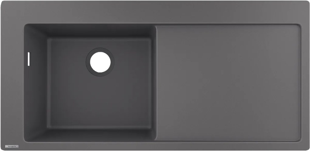 Lavello ad incasso 450 con sgocciolatoio destro In Silicatec Grigio Pietra S5110-F450 hansgrohe S51