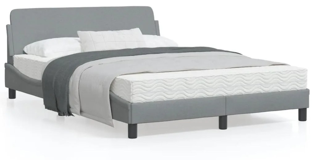 Giroletto Senza Materasso Grigio Chiaro 140x200 Cm Tessuto /