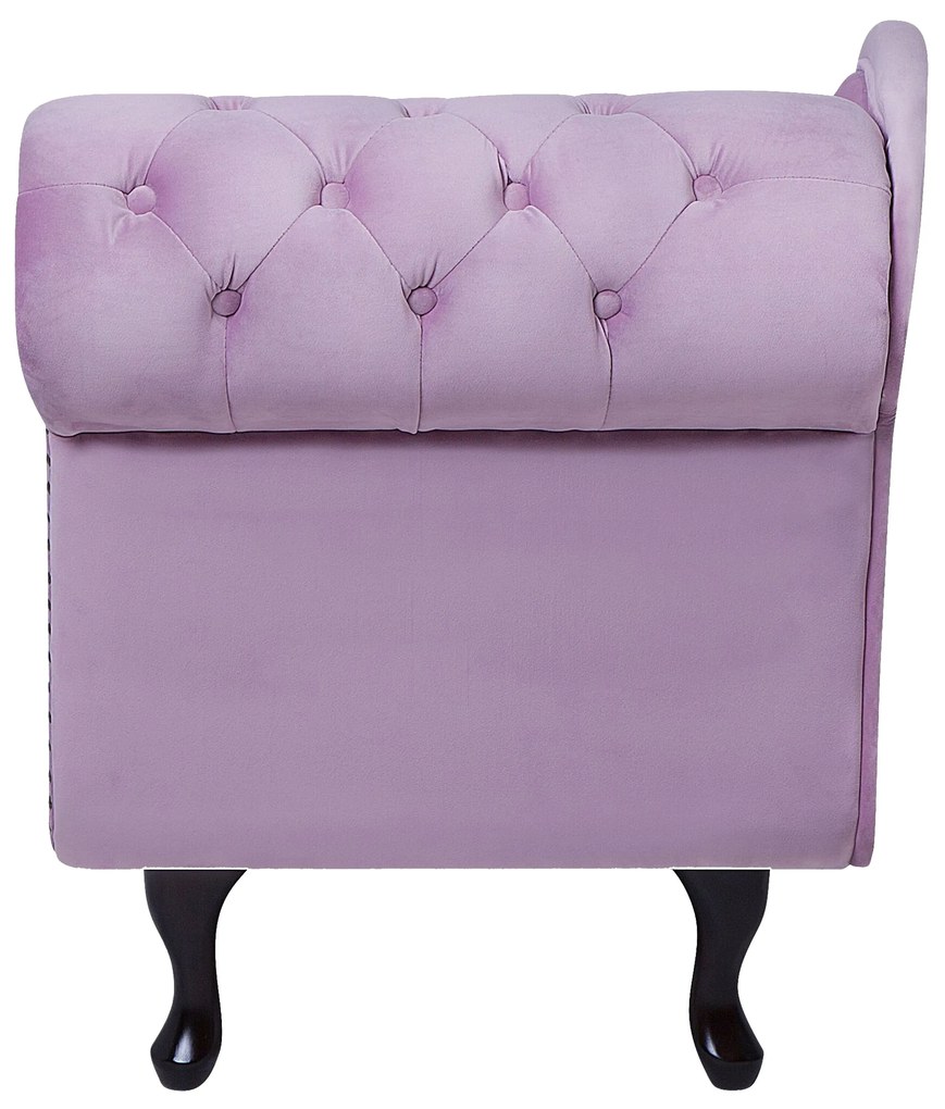 Chaise longue destra in velluto viola lilla NIMES Beliani