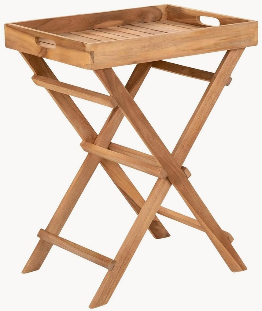 Tavolino da giardino pieghevole in legno di teak Ronda con vassoio