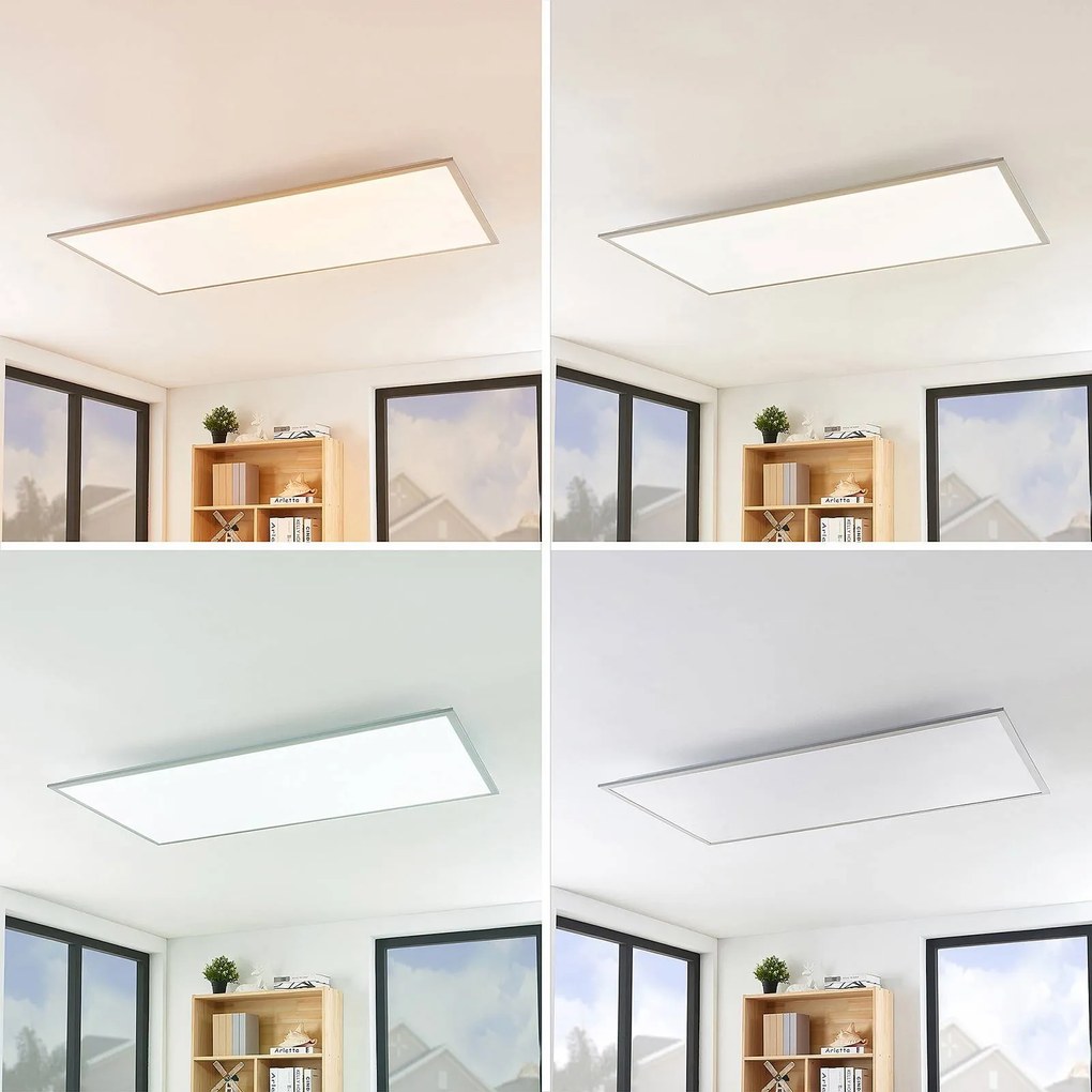 Pannello LED Lindby Stenley, CCT, 120 cm x 60 cm, dimmerabile Stenley Lindby,, Bianco / Opale, Cucina, Plastica, Moderno, Pannello LED
