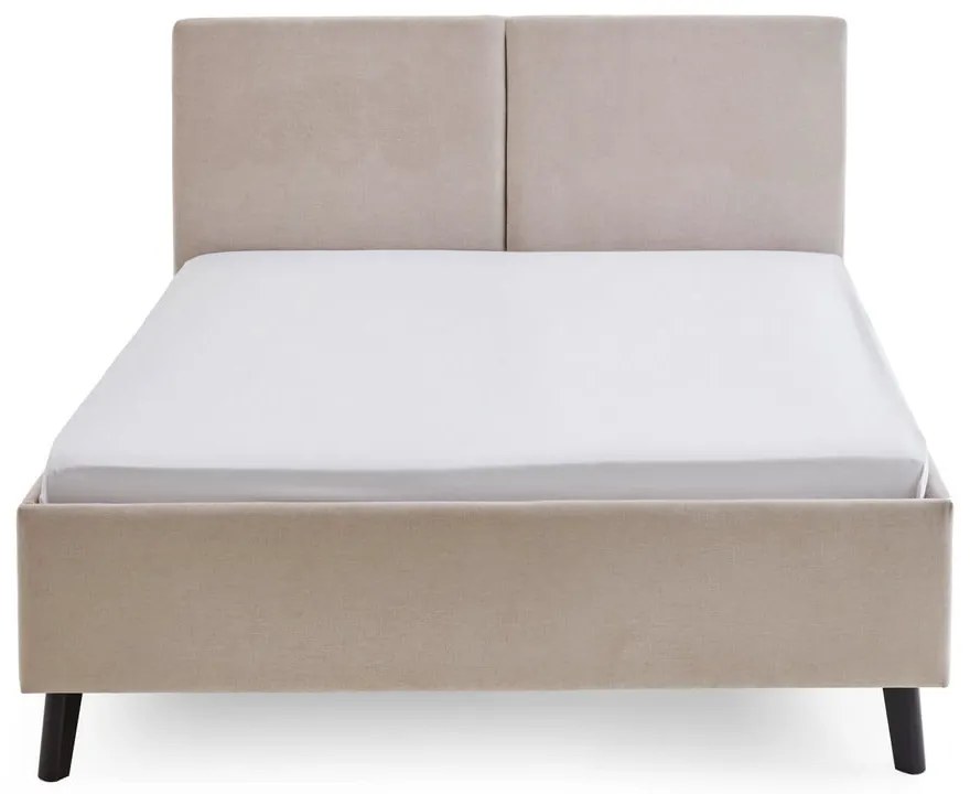 Letto matrimoniale imbottito beige con rete inclusa 140x200 cm Piano – Meise Möbel