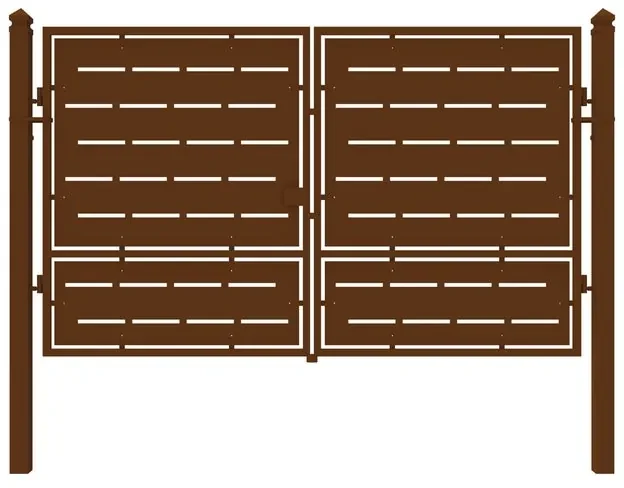 Cancello manuale Privacy in ferro, apertura centrale, L 308.5 x H 180 cm, di colore ruggine