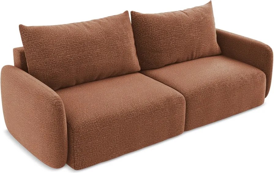 Divano color mattone allungabile/con contenitore 238 cm Kalena – Makamii