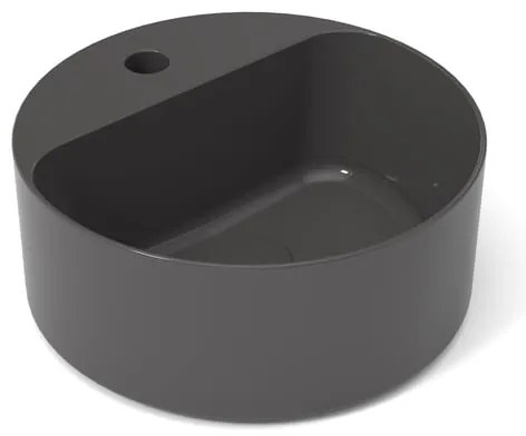 Lavabo da appoggio Open OLYMPIA CERAMICA tondo in ceramica L 40 x H 13 x P 40 cm grigio lucido