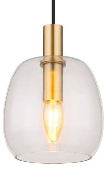 Globo 15789HM - Lampadario a sospensione con filo GARRI 1xE14/40W/230V diametro 16 cm ottone