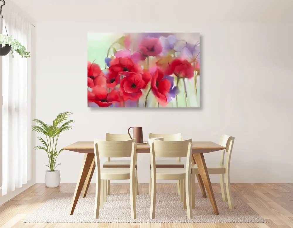 Quadro su tela – Splendidi papaveri disegnati