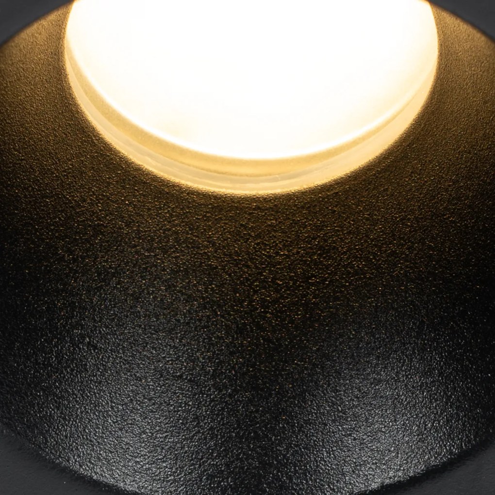 Set di 12 faretti da incasso moderni neri GU10 35 mm IP44 - Dept