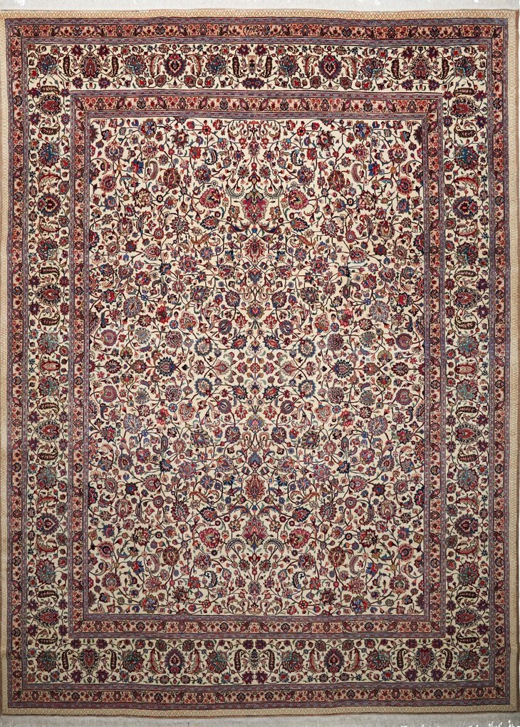 Mashad Tappeto 300 x 400 Beige (Iran) Annodato A Mano