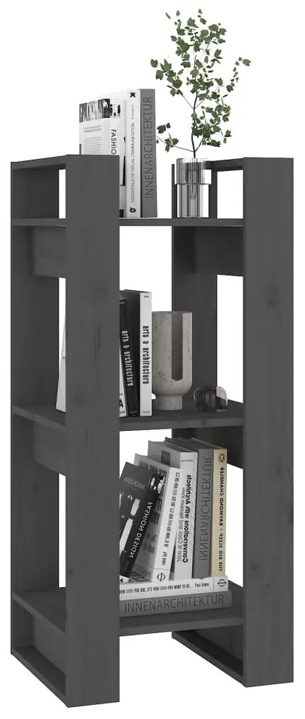 Libreria/divisorio grigio 41x35x91 cm in legno massello di pino