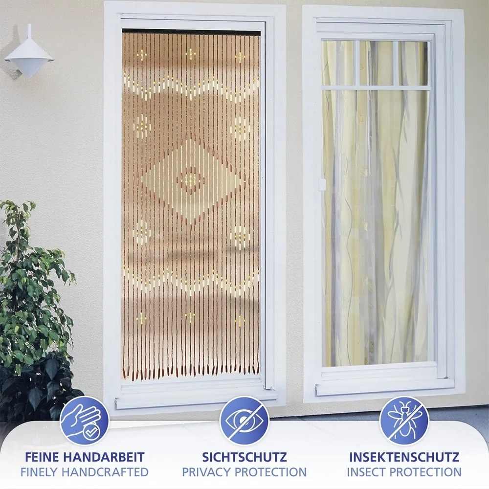 Tenda di colore naturale in bambù per porte 90x200 cm Rhombus – Maximex